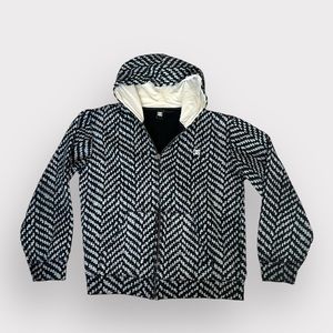 DC Shoes Black and Gray Chevron Zip Up Hoodie Jacket